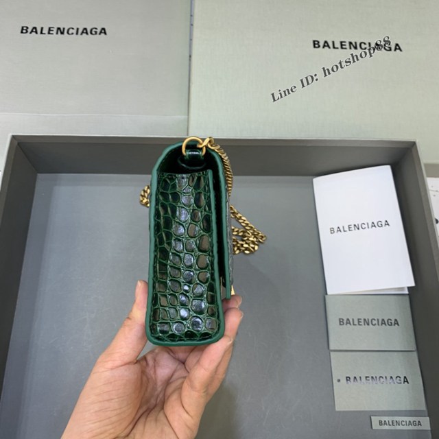 Balenciaga專櫃爆款鱷魚紋迷你女士肩背包 巴黎世家沙漏鏈條斜挎包 fyj1870